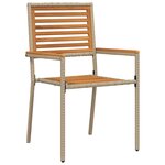 Ensemble de Salle à Manger de Jardin vidaXL 7 Pièces Beige Poly Rattan Acacia