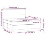 vidaXL Sommier à lattes de lit avec matelas Gris foncé 180x200cm Tissu