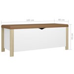 vidaXL Boîte de rangement et coussin Blanc/chêne 105x40x45cm Aggloméré