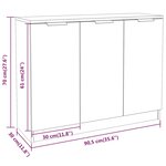 vidaXL Buffet Blanc 90 5x30x70 cm Bois d'ingénierie