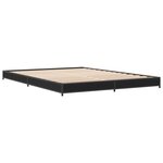vidaXL Cadre de lit noir 135x190 cm bois d'ingénierie et métal