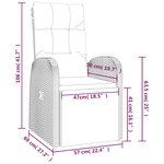 vidaXL Chaise inclinable de jardin et coussin Résine tressée Noir