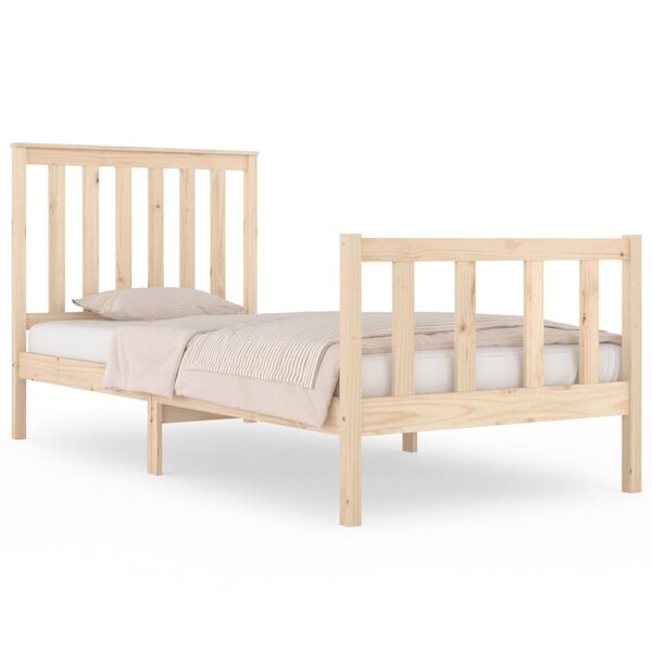 vidaXL Cadre de lit bois de pin massif 75x190 cm petit simple