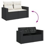 vidaXL Salon de jardin 9 Pièces avec coussins noir résine tressée