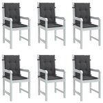 vidaXL Coussins de chaise à dossier bas lot de 6 anthracite mélangé