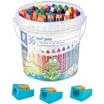 Crayon de couleur hexagonal buddy  seau de 36 + staedtler