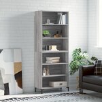 vidaXL Buffet sonoma gris 69 5x32 5x180 cm bois d'ingénierie