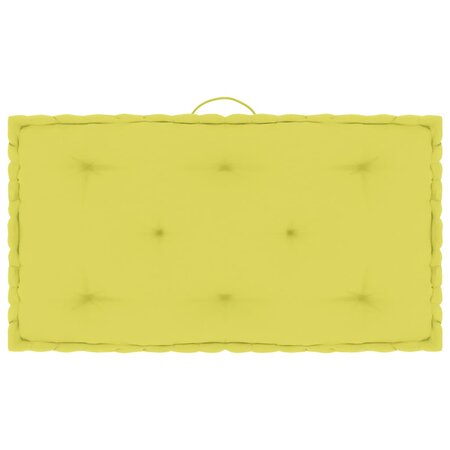 vidaXL Coussin de plancher de palette Vert pomme 73x40x7 cm Coton