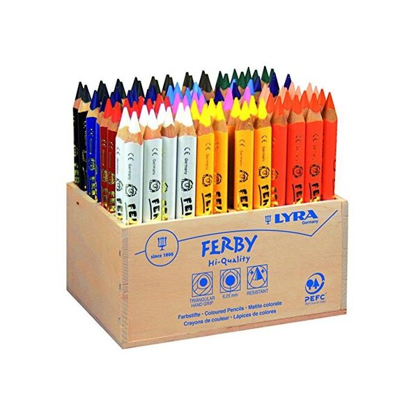 Présentoir Bois 96 Crayon de couleur FERBY Gros Module Assorti LYRA