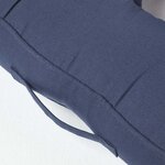 Coussin bouée en velours de coton - Bleu marine - HOMESCAPES