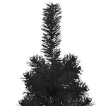 vidaXL Demi sapin de Noël artificiel mince avec support Noir 180 cm