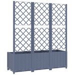 vidaXL Jardinière avec treillis Gris foncé 120x40x136 cm PP