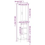 vidaXL Buffet haut Sonoma gris 34 5x34x180 cm Bois d'ingénierie