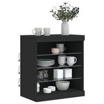 vidaXL Buffet avec lumières LED noir 60 5x37x67 cm