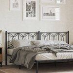 vidaXL Tête de lit métal noir 193 cm