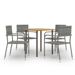 vidaXL Ensemble à manger de jardin 5 Pièces Résine tressée Anthracite