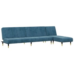 vidaXL Ensemble de canapés 2 Pièces bleu velours