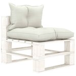 vidaXL Canapé palette de milieu de jardin avec coussins beige Bois