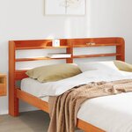 vidaXL Tête de lit avec étagères marron cire 160 cm bois massif de pin