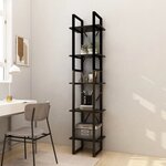 vidaXL Bibliothèque à 5 niveaux Noir 40x30x175 cm Bois de pin