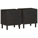 vidaXL Tables de chevet 2 Pièces noir 40x33x46 cm bois de manguier solide