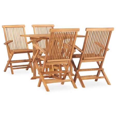 vidaXL Mobilier à dîner d'extérieur pliable 5 Pièces Bois solide de teck