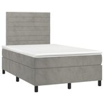 vidaXL Sommier à lattes de lit et matelas Gris clair 120x200cm Velours