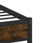 vidaXL Cadre de lit en métal sans matelas chêne fumé 90x190 cm
