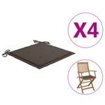 vidaXL Coussins de chaise jardin lot de 4 taupe 40x40x3cm tissu oxford