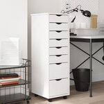 vidaXL Armoire roulante avec tiroirs MOSS blanc bois de pin solide
