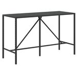 vidaXL Ensemble de bar jardin 9 Pièces noir poly rotin/bois massif acacia