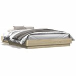 vidaXL Cadre de lit avec lumières LED chêne sonoma 150x200 cm