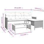 vidaXL Canapé de jardin avec table et coussins en forme de L beige