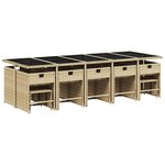 vidaXL Ensemble à manger de jardin et coussins 15 Pièces beige