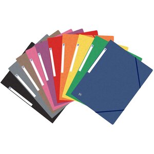 Chemises 3 rabats à élastiques Top File + A4, coloris assortis, lot de 10 (paquet 10 unités)