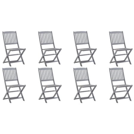 vidaXL Chaises pliables d'extérieur 8 Pièces Bois d'acacia solide