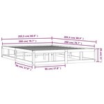 vidaXL Cadre de lit Blanc 200x200 cm Bois massif