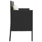 vidaXL Banc de jardin avec coussins noir résine tressée
