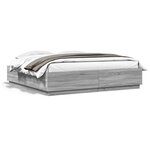 vidaXL Cadre de lit avec LED sans matelas sonoma gris 200x200 cm