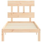 vidaXL Cadre de lit avec tête de lit 90x200 cm bois massif