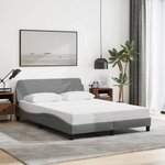 vidaXL Cadre de lit sans matelas gris clair 140x190 cm tissu