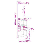 vidaXL Buffet haut Blanc brillant 34 5x34x180 cm Bois d'ingénierie