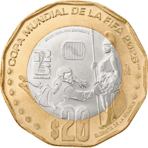 Monnaie FIFA WORLD CUP 26 Guadalajara Cupronickel 20 Pesos Mexico 2026 (PRÉCOMMANDE)