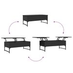 vidaXL Table basse noir 100x50x40 cm bois d'ingénierie et métal
