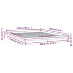 vidaXL Cadre de lit à LED blanc 140x190 cm bois massif