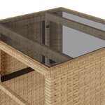 vidaXL Ensemble de bistro 3 Pièces avec coussins beige résine tressée