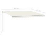 vidaXL Auvent automatique avec capteur de vent et LED 4 5x3 m Crème