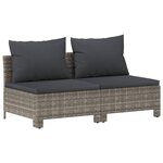 vidaXL Salon de jardin 6 Pièces avec coussins Gris Résine tressée