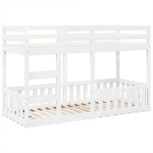 vidaXL Lit superposé Blanc 75x190 cm Bois de pin massif