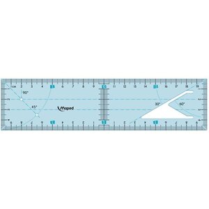 Règle équerre 2 en 1 en polypropylène 20 cm